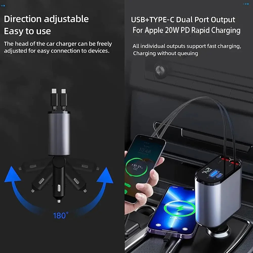QuadPort Car Charge Hub