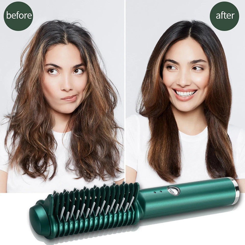 2-in-1 curling and straightening hair comb