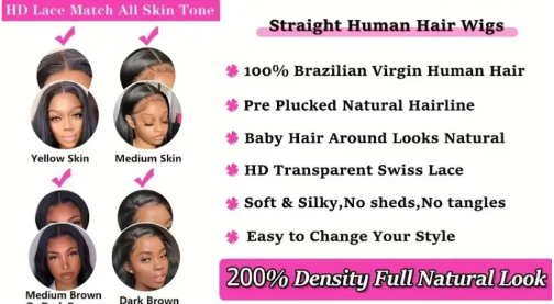 Seamless HD Lace Straight Front Wig