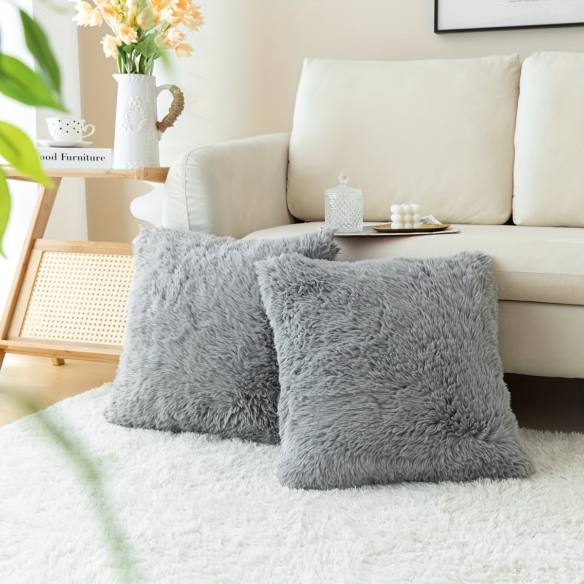 Chic Plush Faux Fur Pillow Covers