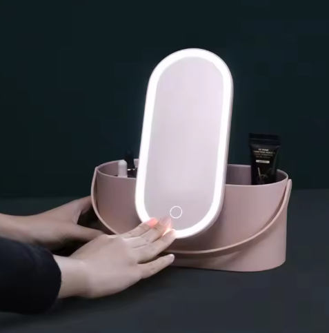 Illuminated Beauty Organizer Mirror