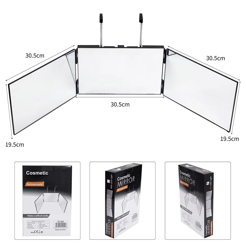 Tri-Fold LED Glam Mirror