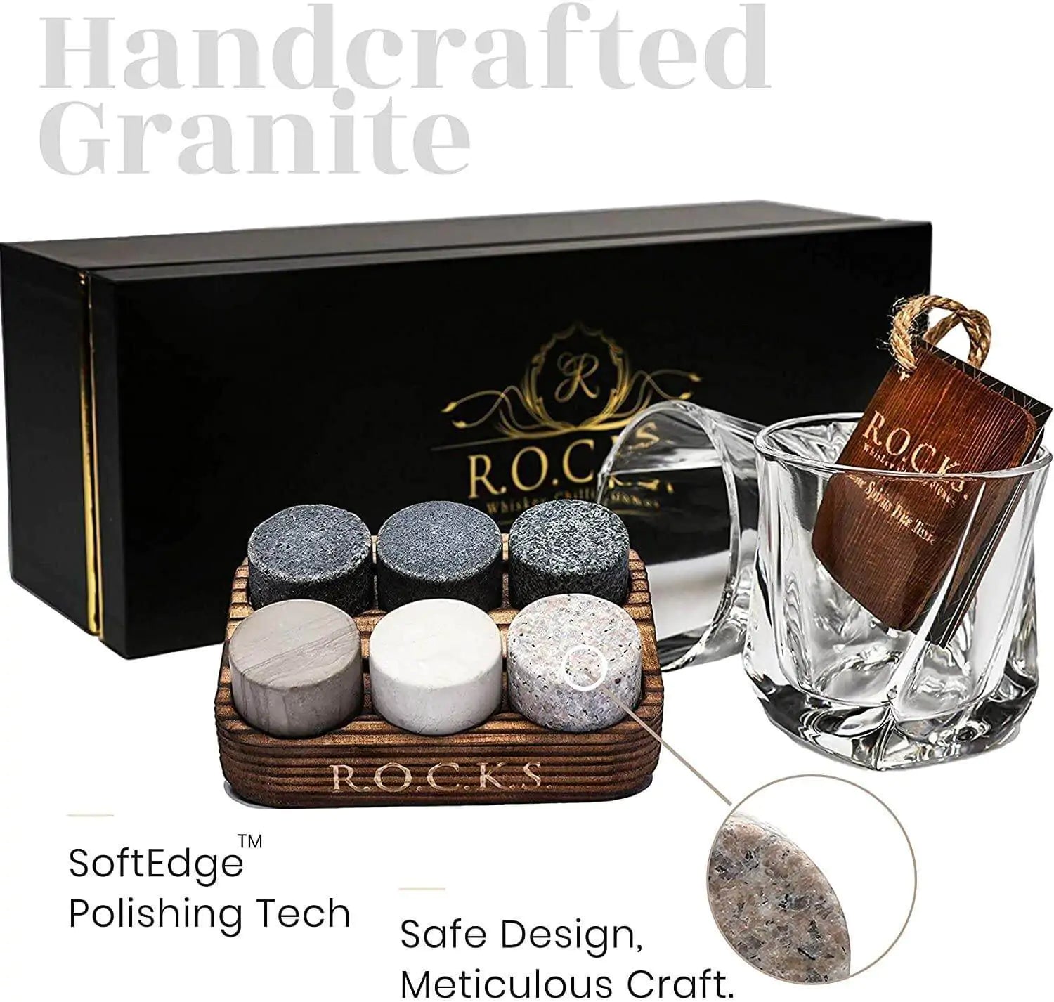 Elite Whiskey Experience Set - Stones & Spiral Glass