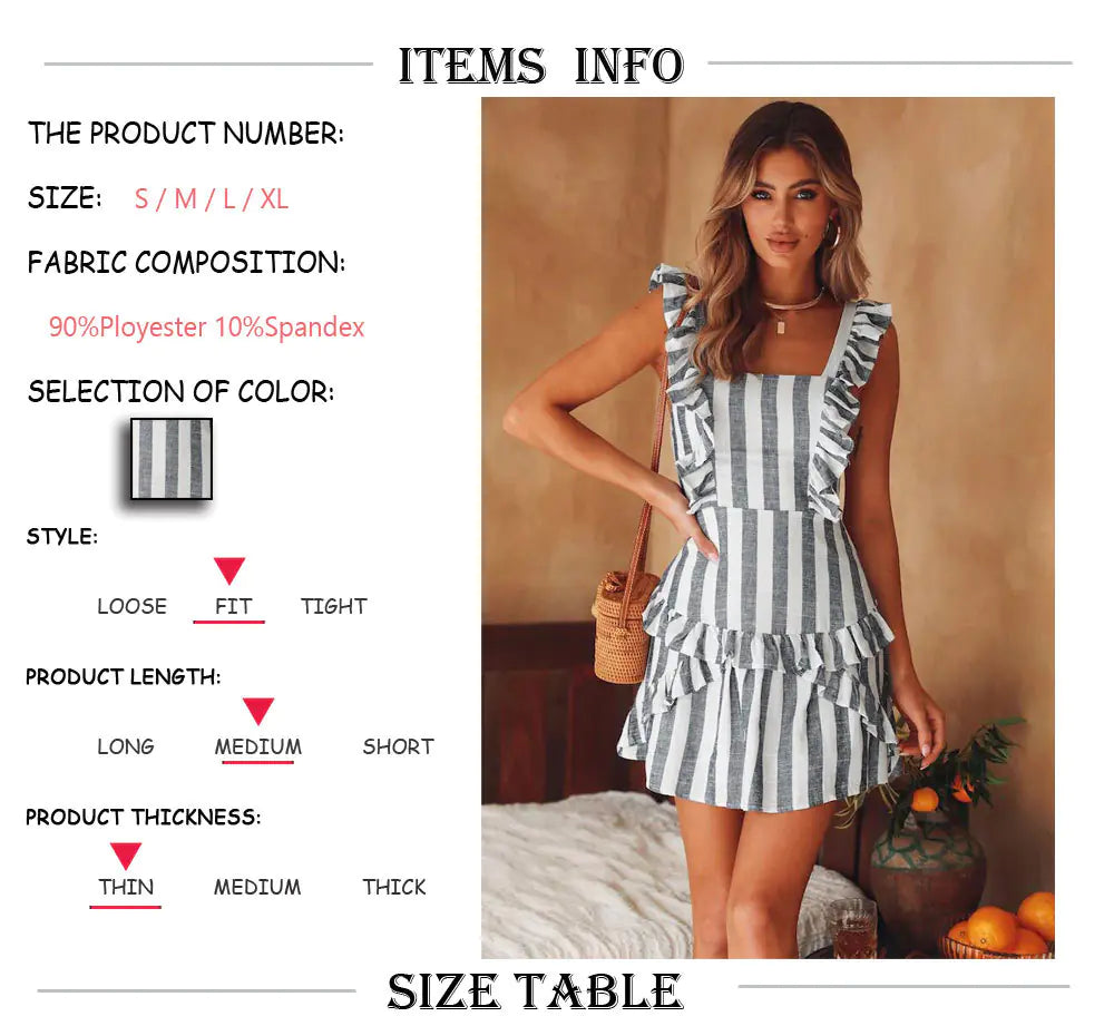 Chic Striped Lace-Up Dress