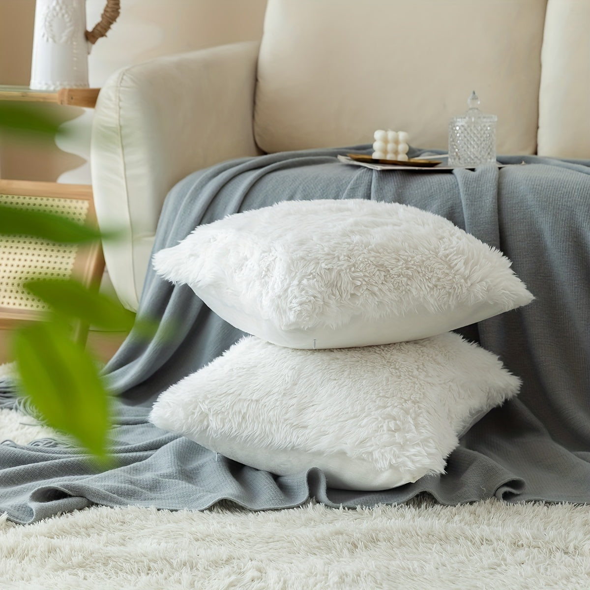 Chic Plush Faux Fur Pillow Covers