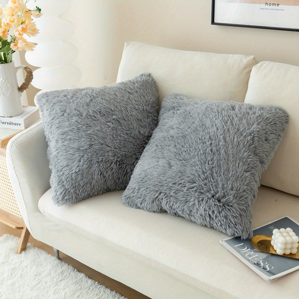 Chic Plush Faux Fur Pillow Covers
