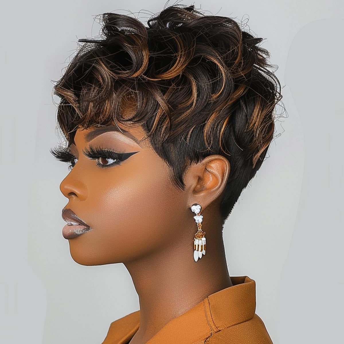 Chic Short Curly Pixie Wig for Black Women