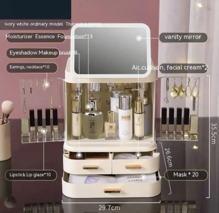 Illuminated Vanity Makeup Organizer