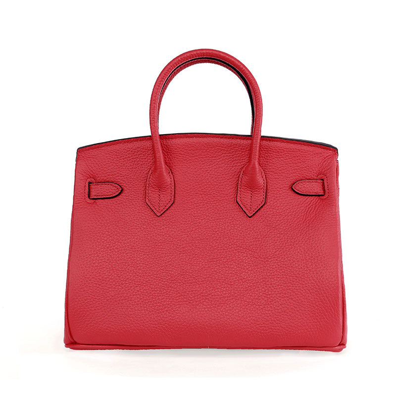 Platinum Lychee Cowhide Purse for Women