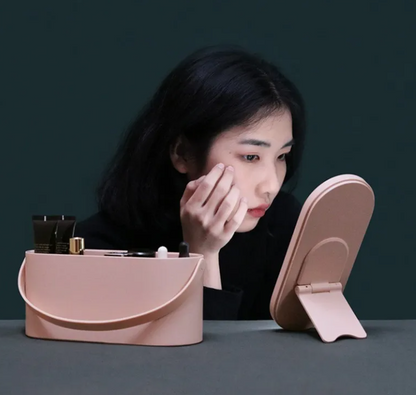 Illuminated Beauty Organizer Mirror