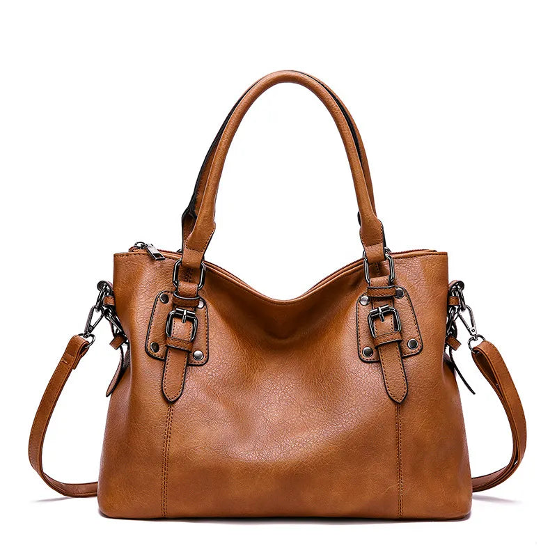 Vintage Elegance Shoulder Bag - High Capacity