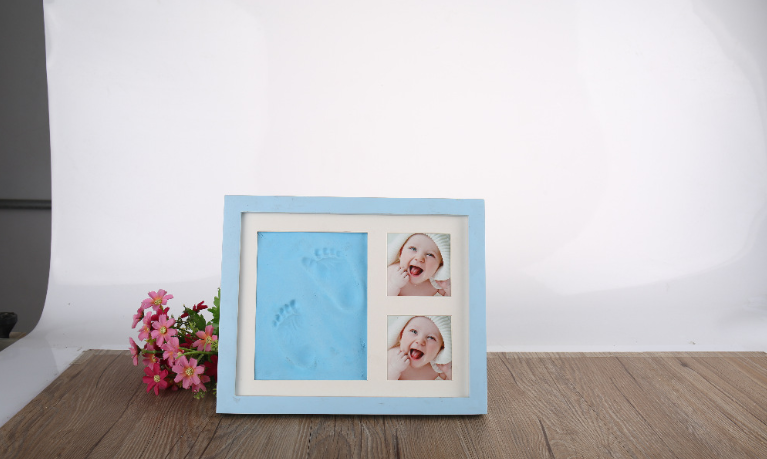 Tiny Touches: Baby Print Kit with Elegant Wood Frame - A Cherished Memory Maker!