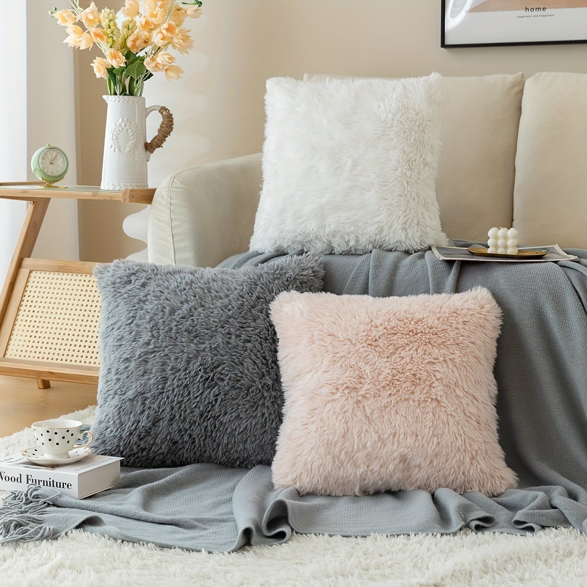 Chic Plush Faux Fur Pillow Covers