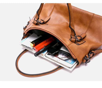 Vintage Elegance Shoulder Bag - High Capacity