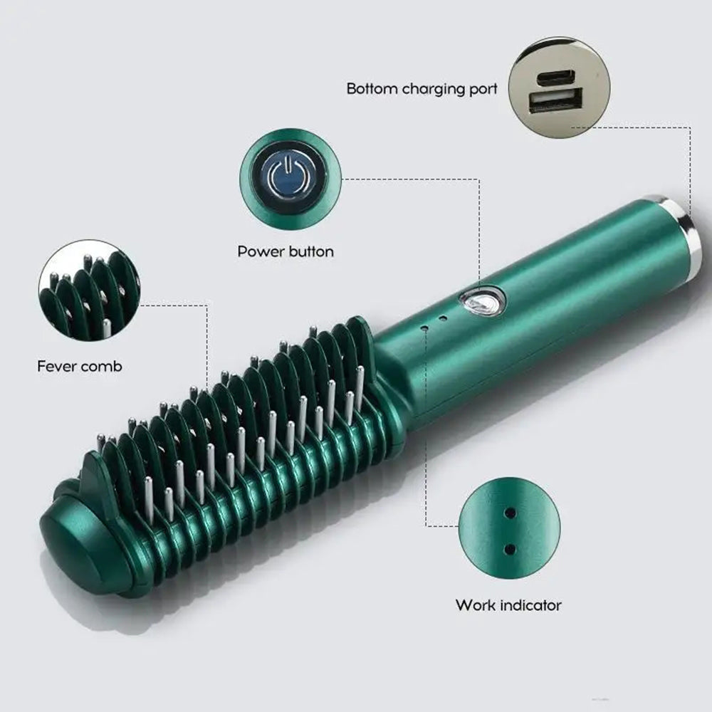 2-in-1 curling and straightening hair comb