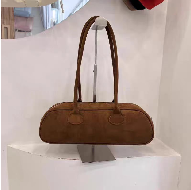Chic Suede Arc Baguette for Women