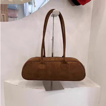 Chic Suede Arc Baguette for Women