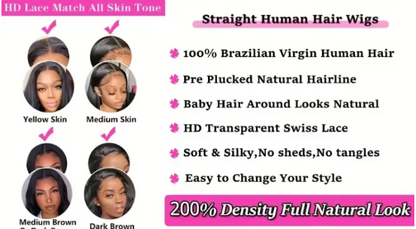 Seamless HD Lace Straight Front Wig