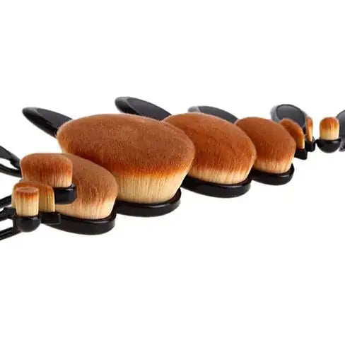 Cruelty-Free 10-Piece Oval Makeup Brush Set
