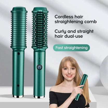 2-in-1 curling and straightening hair comb