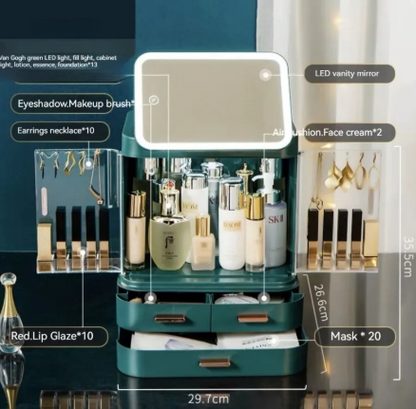 Illuminated Vanity Makeup Organizer