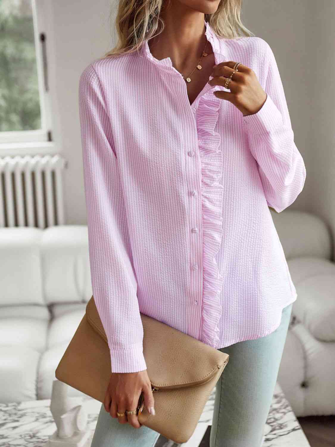 Chic Ruffle Elegance Shirt