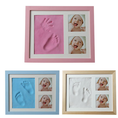 Tiny Touches: Baby Print Kit with Elegant Wood Frame - A Cherished Memory Maker!