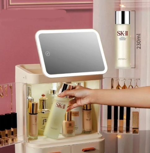 Illuminated Vanity Makeup Organizer