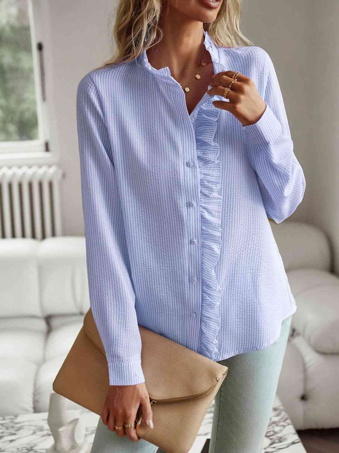 Chic Ruffle Elegance Shirt