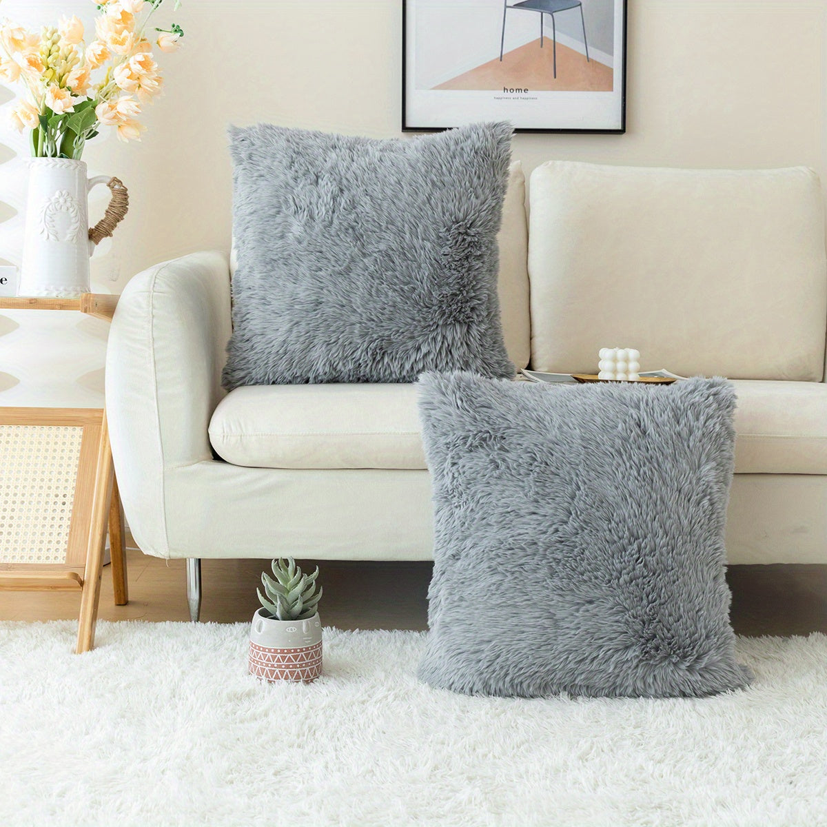 Chic Plush Faux Fur Pillow Covers
