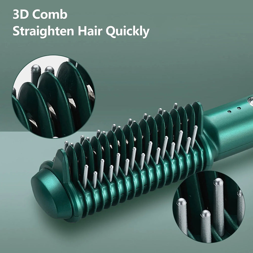 2-in-1 curling and straightening hair comb