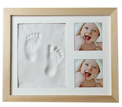 Tiny Touches: Baby Print Kit with Elegant Wood Frame - A Cherished Memory Maker!