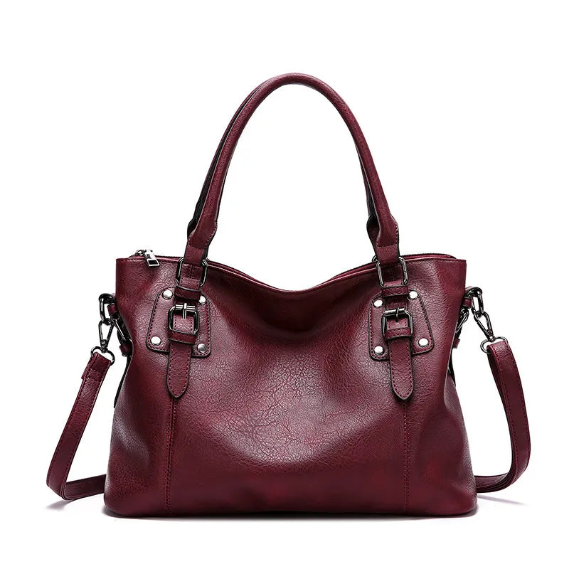 Vintage Elegance Shoulder Bag - High Capacity