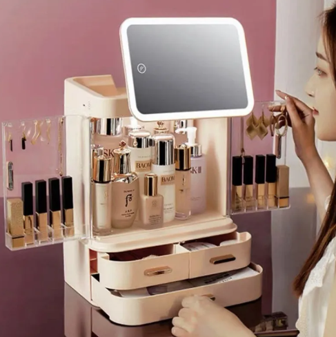 Illuminated Vanity Makeup Organizer