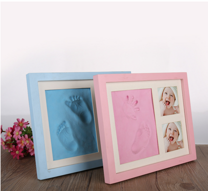 Tiny Touches: Baby Print Kit with Elegant Wood Frame - A Cherished Memory Maker!