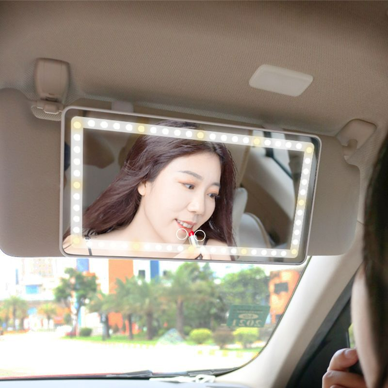 LED Lit Visor Vanity Mirror