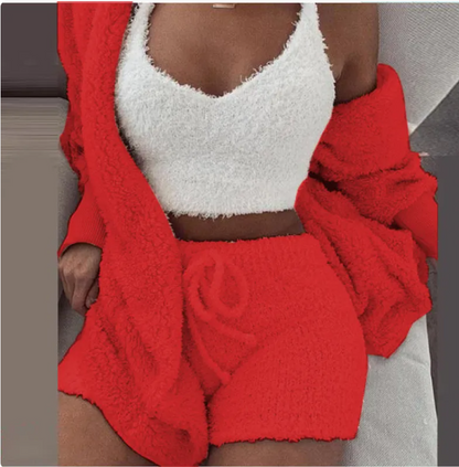Lux Plush 3-Piece Loungewear Set