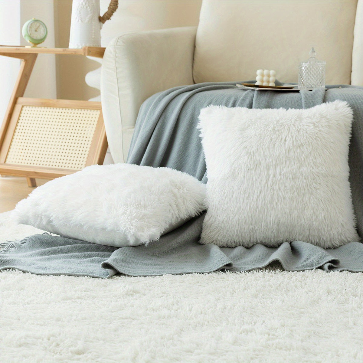 Chic Plush Faux Fur Pillow Covers