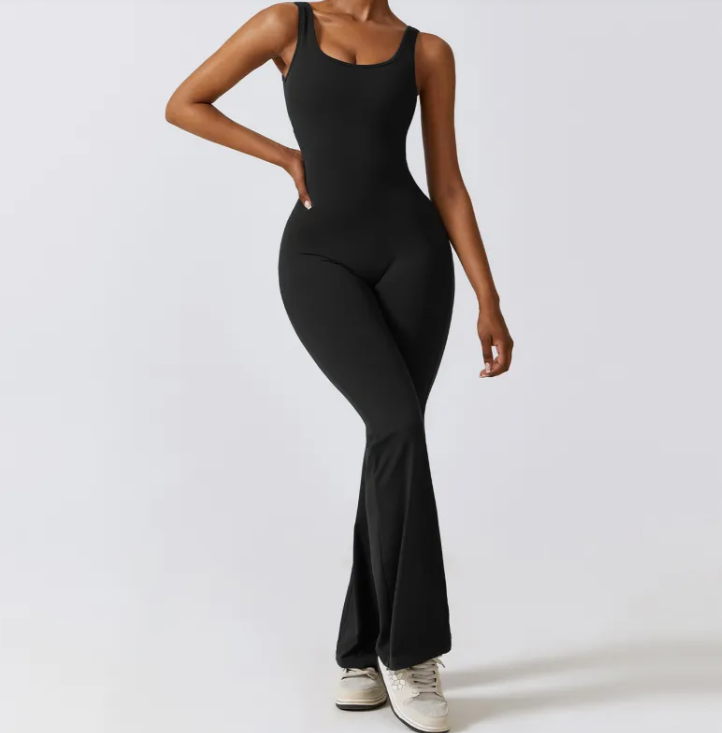 Chic Hollow-Back Fitness Suit