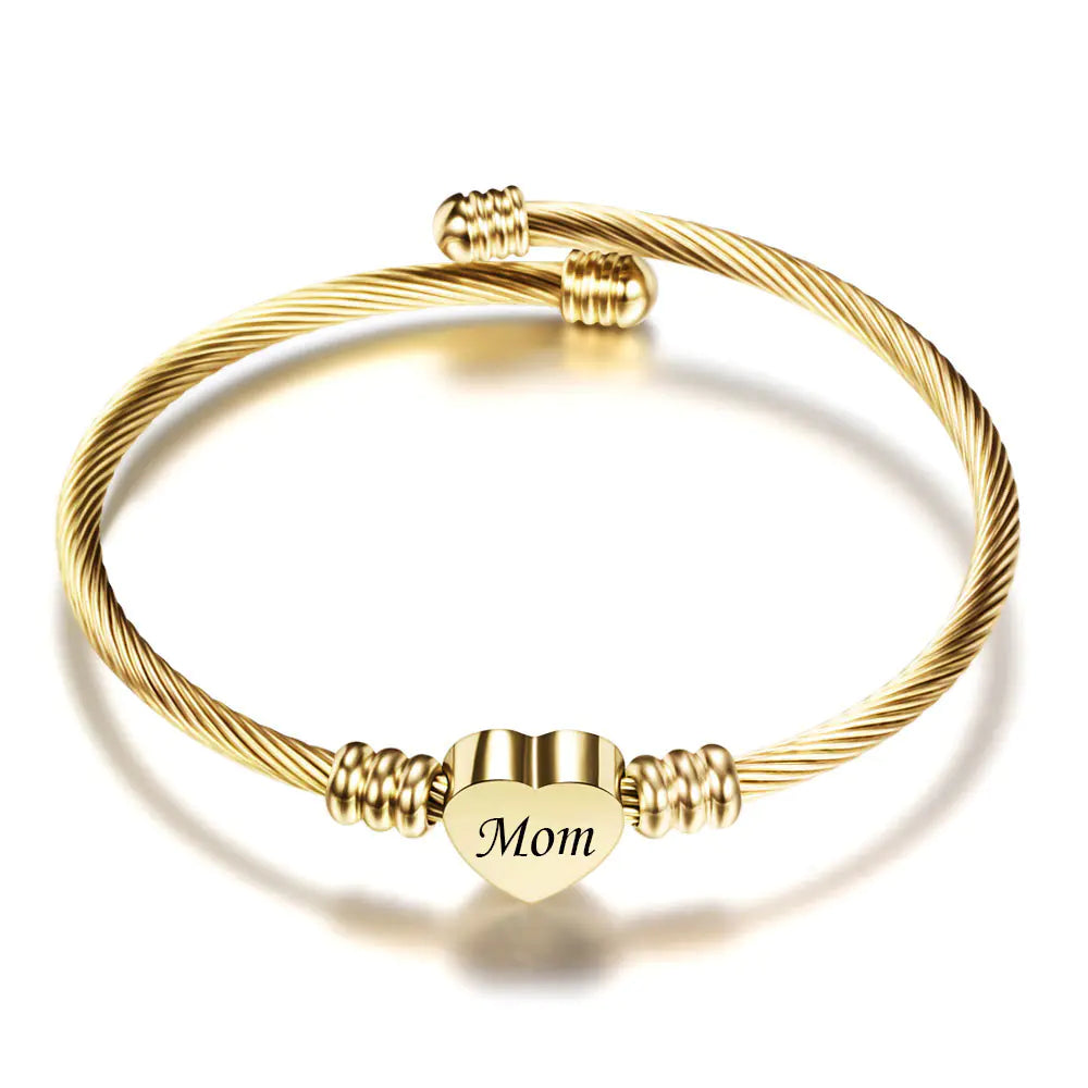 Elegant Stainless Steel Love Bracelet for Mom