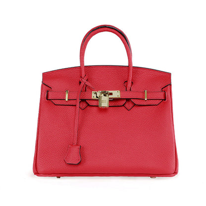 Platinum Lychee Cowhide Purse for Women
