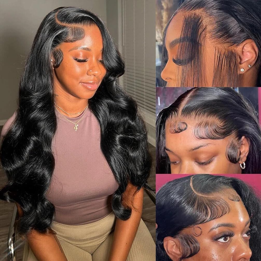 VIPEONY 13x4 HD Lace Front Wig Human Hair Wigs Pre Plucked Bleached Knots 22 Inch
