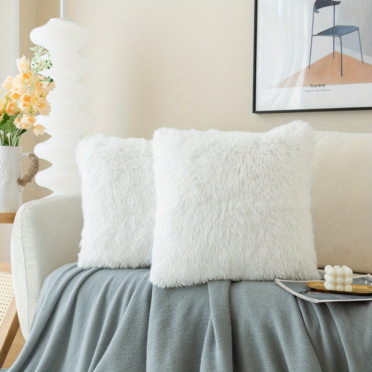 Chic Plush Faux Fur Pillow Covers