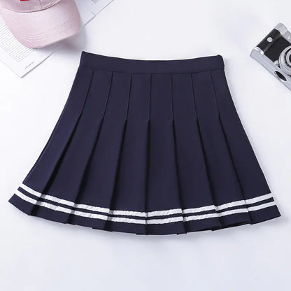 Chic Striped Elastic Waist Skirt