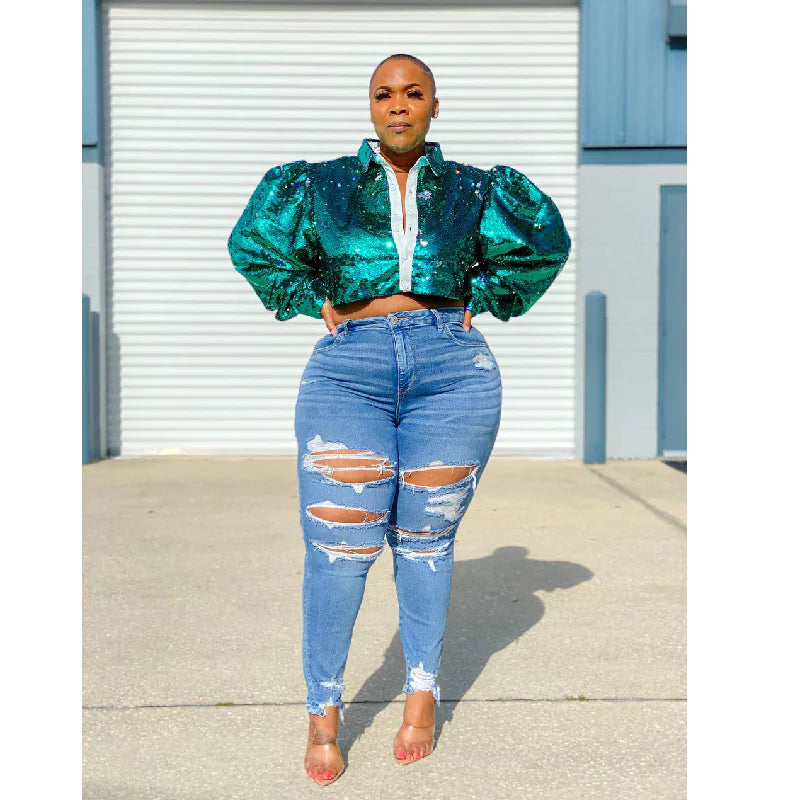 Chic Large Denim Pants for Women
