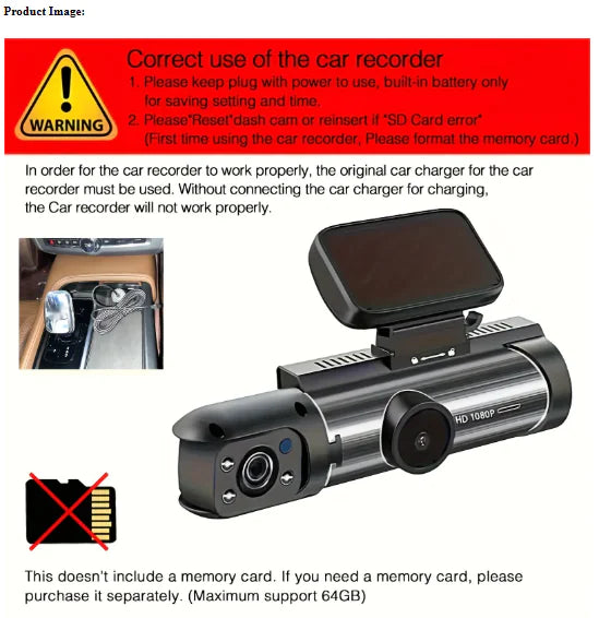 360° Twin Lens Auto Dashcam