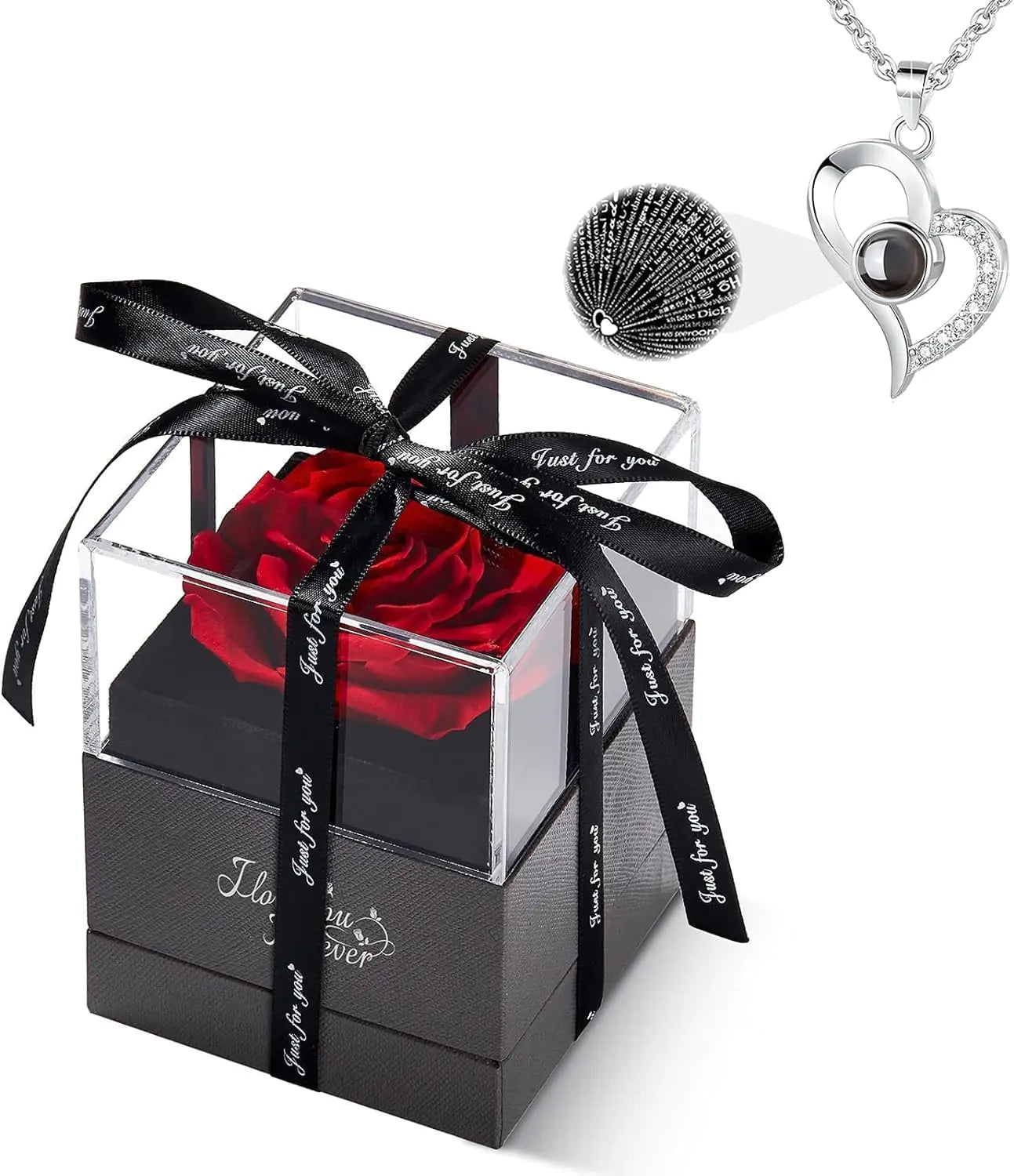 EVERLOVE Eternal Rose and Pendant Set