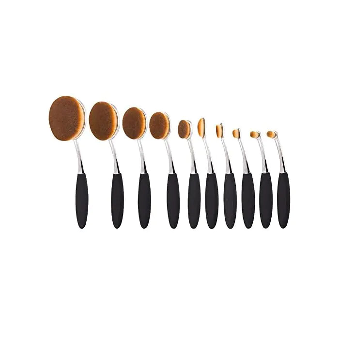 Cruelty-Free 10-Piece Oval Makeup Brush Set