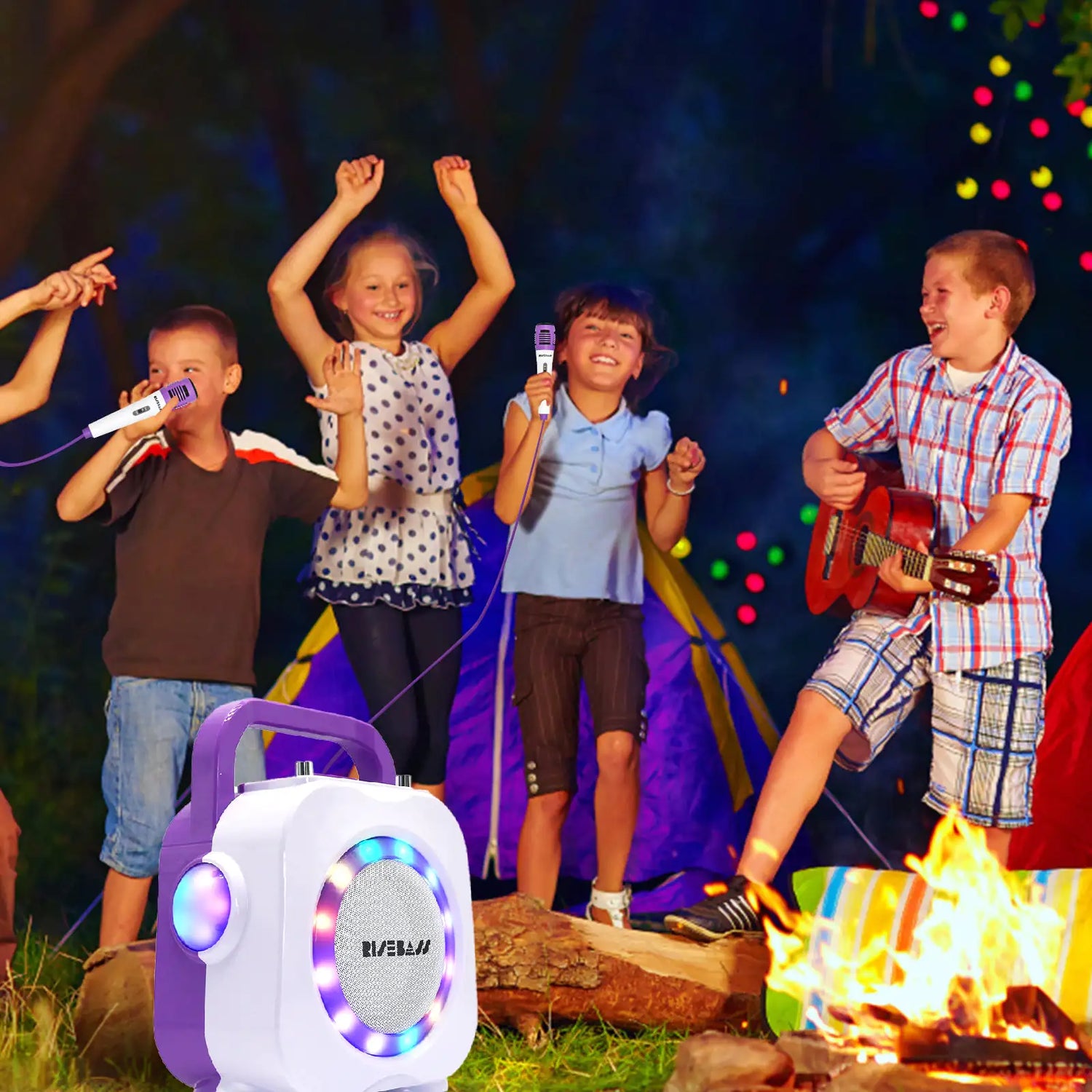Kids’ Portable Karaoke Dual Mic Bluetooth Machine