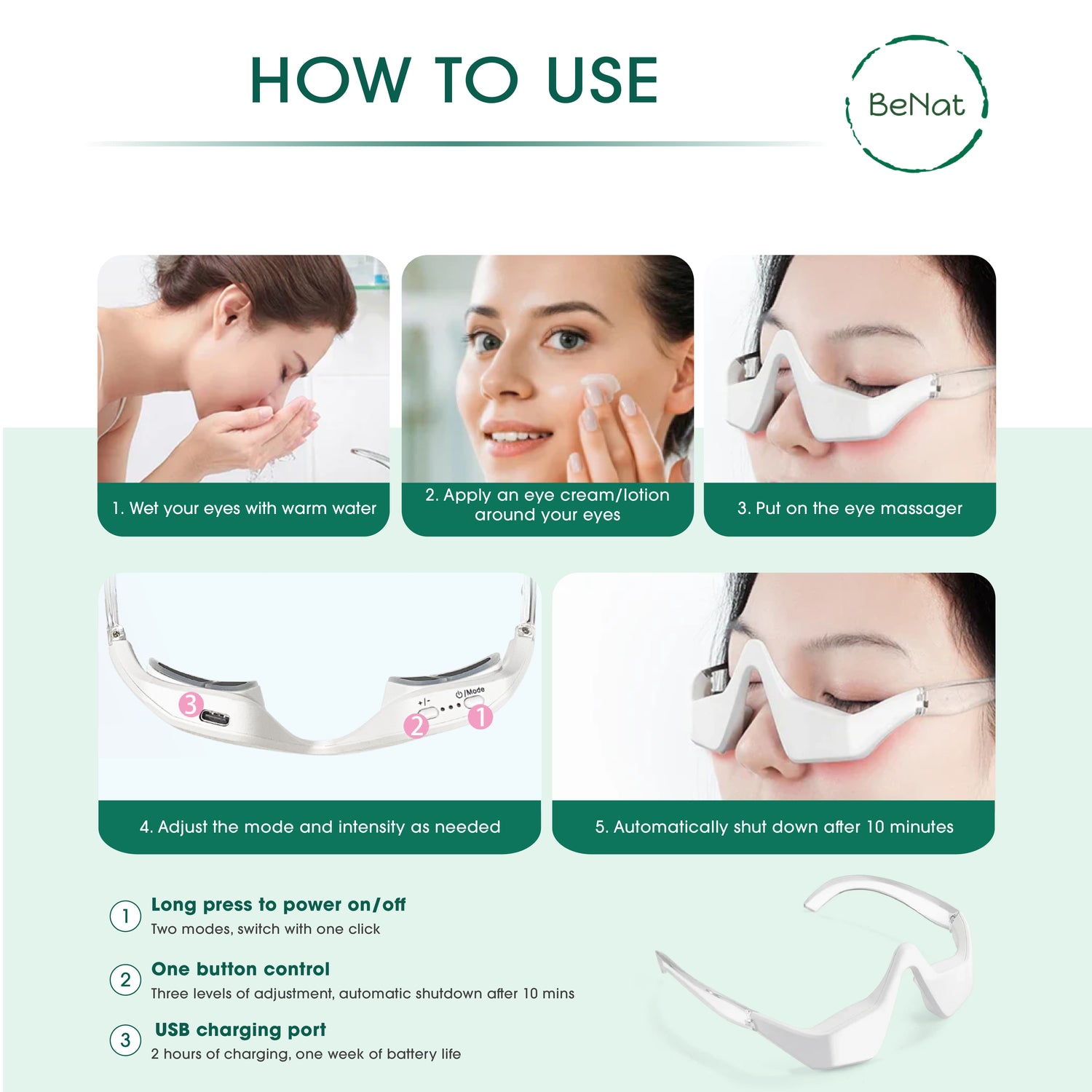BrightEyes Red Light Under-Eye Therapy Massager